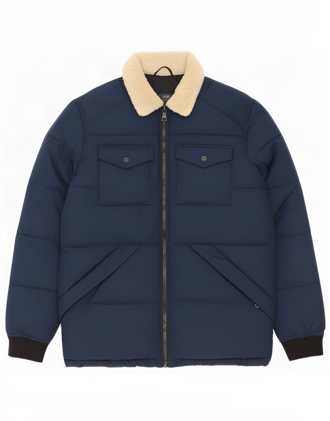 Marks & Spencer Polstret Herrejakke UK 38 Medium Navy Blue Colourblock