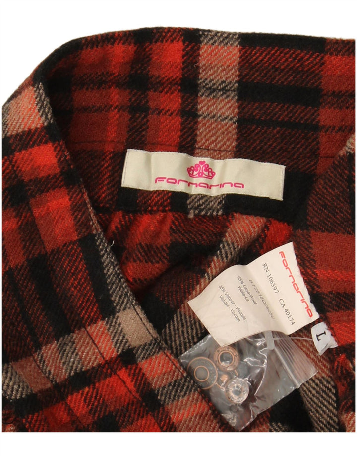 FORNARINA Boblenederdel til kvinder Stor W34 flerfarvet ternet uld