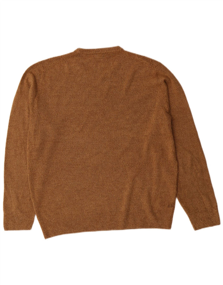 Dockers Herre Crew Neck Jumper Sweater Large Brown Argyle/Diamond Acryl