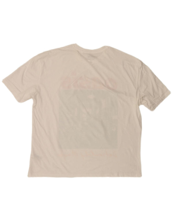 Oasis Dame Unisex Oversized Grafisk T-Shirt Top UK 18 XL Hvid Bomuld