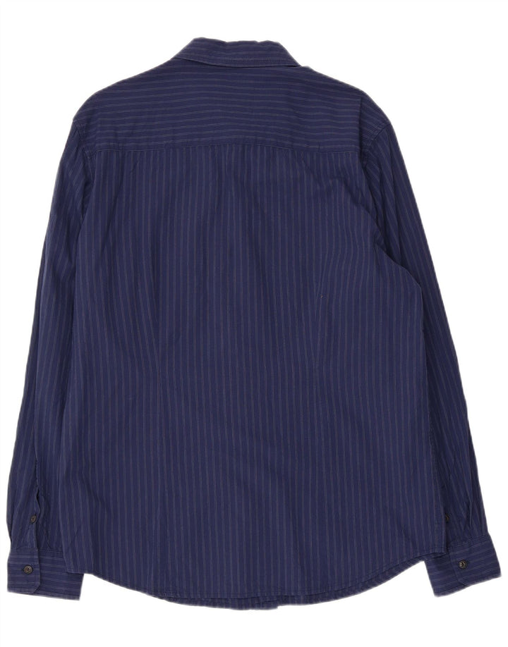 Wrangler Herre Slim Shirt XL Navyblå Stribet bomuld