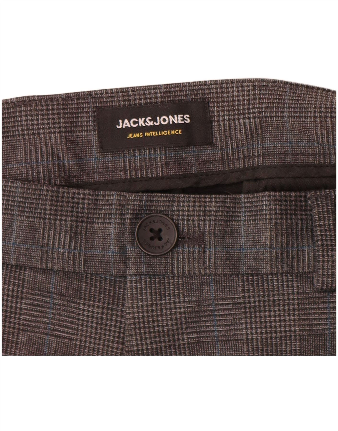 Jack & Jones Herre Slim Chino Bukser W32 L34 Grå Houndstooth Polyester