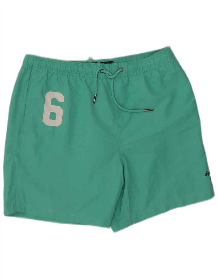 Superdry Grafiske svømmeshorts til mænd XL Grøn polyester