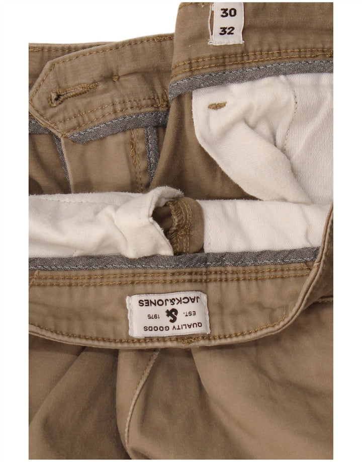 JACK & JONES Straight Chino Bukser til mænd W30 L32 Beige Bomuld