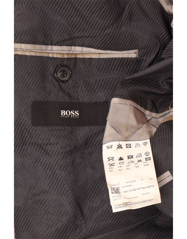 Hugo Boss Herre 2-knaps blazerjakke EU 52 XL Grå uld