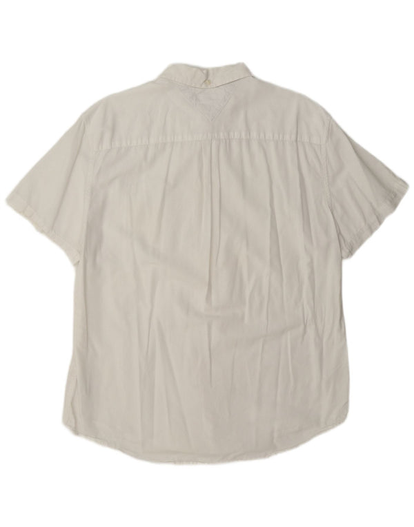 Tommy Hilfiger Mens Short Sleeve Custom Fit Shirt XL White Cotton
