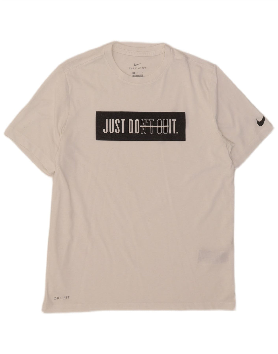 Nike Herre Dri Fit grafisk T-shirt Top Medium Hvid Bomuld