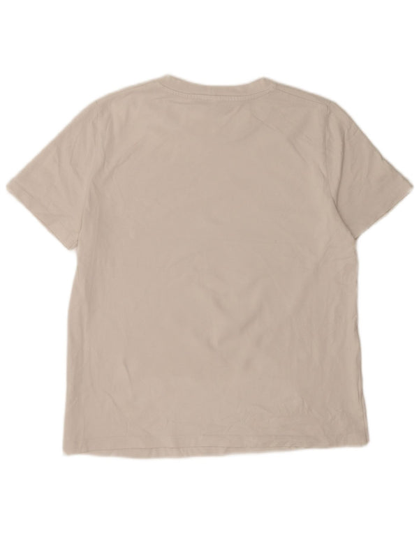 Zara Dame T-Shirt Top UK 16 Stor Hvid Bomuld
