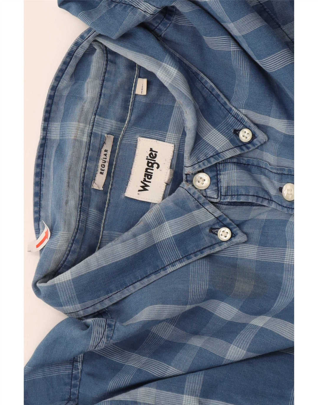 Wrangler herre Regular Fit skjorte XL blå ternet bomuld