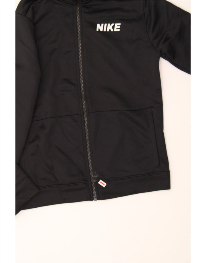 NIKE Boys Tracksuit Top Jacket 10-11 Years Medium Black Polyester Vintage Nike and Second-Hand Nike from Messina Hembry 