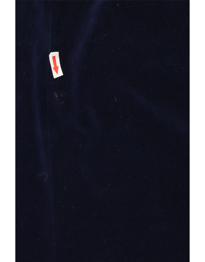Vintage Herre 2-knaps Velvet Blazer Jacket IT 46 Small Navy Blue Bomuld