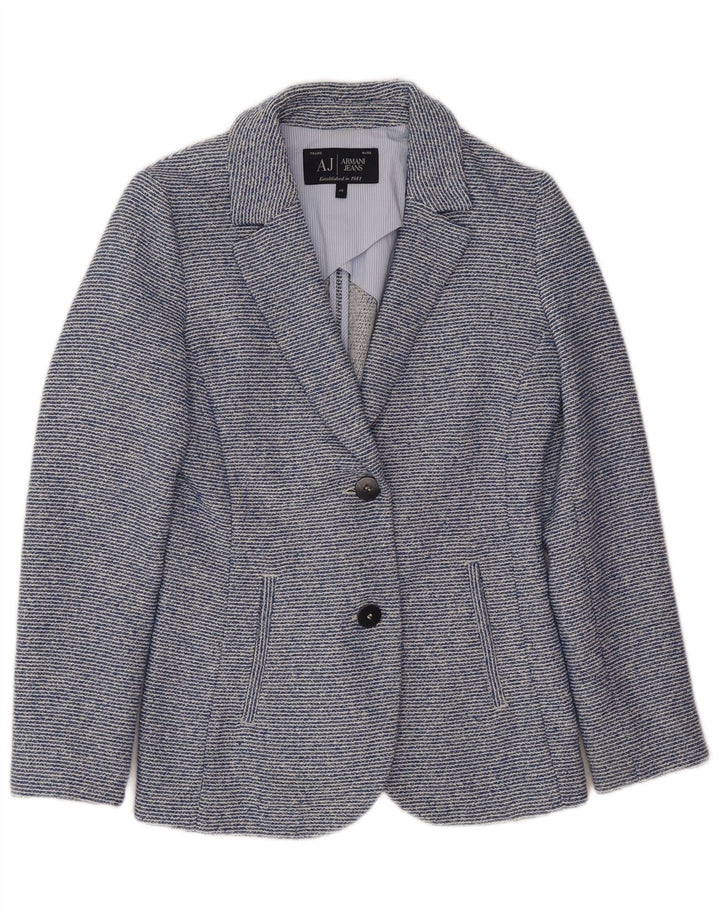 Armani Jeans Dame 2-knaps blazerjakke EU 40 Medium Blue Pinstripe