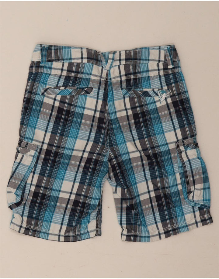 Puma Boys Cargo Shorts 11-12 år W28 blå ternet bomuld