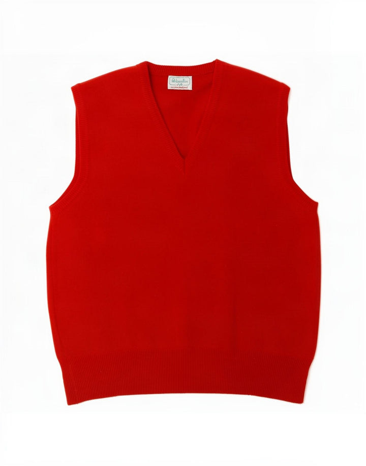 Benetton Herrevest Tank Top Lille rød lammeuld