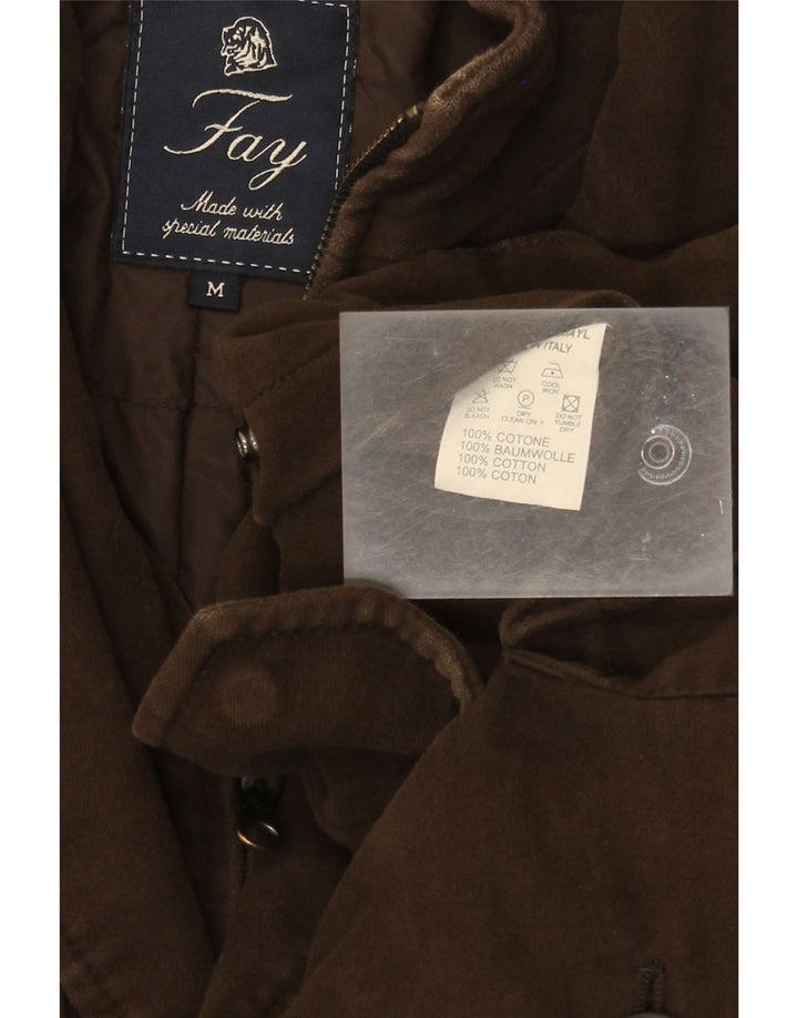 Fay Herre Utility Jacket UK 38 Medium Brown Bomuld