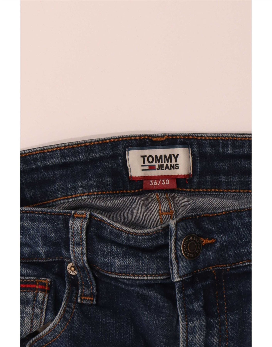Tommy Hilfiger Herre Straight Jeans W36 L30 Blå Bomuld