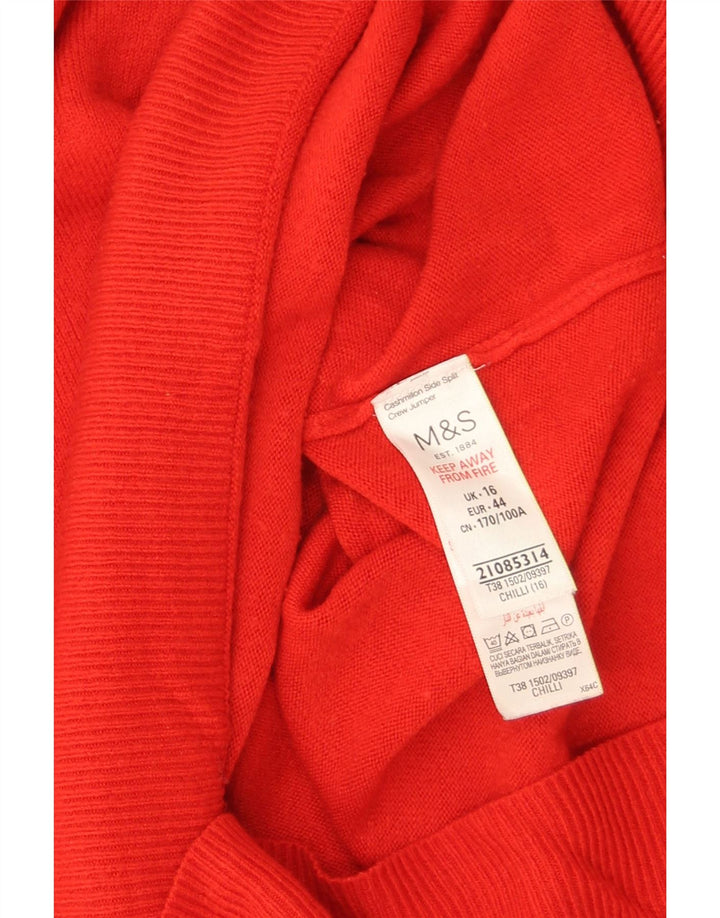 Marks & Spencer Dame Oversized Boat Neck Jumper Sweater UK 16 Large Red