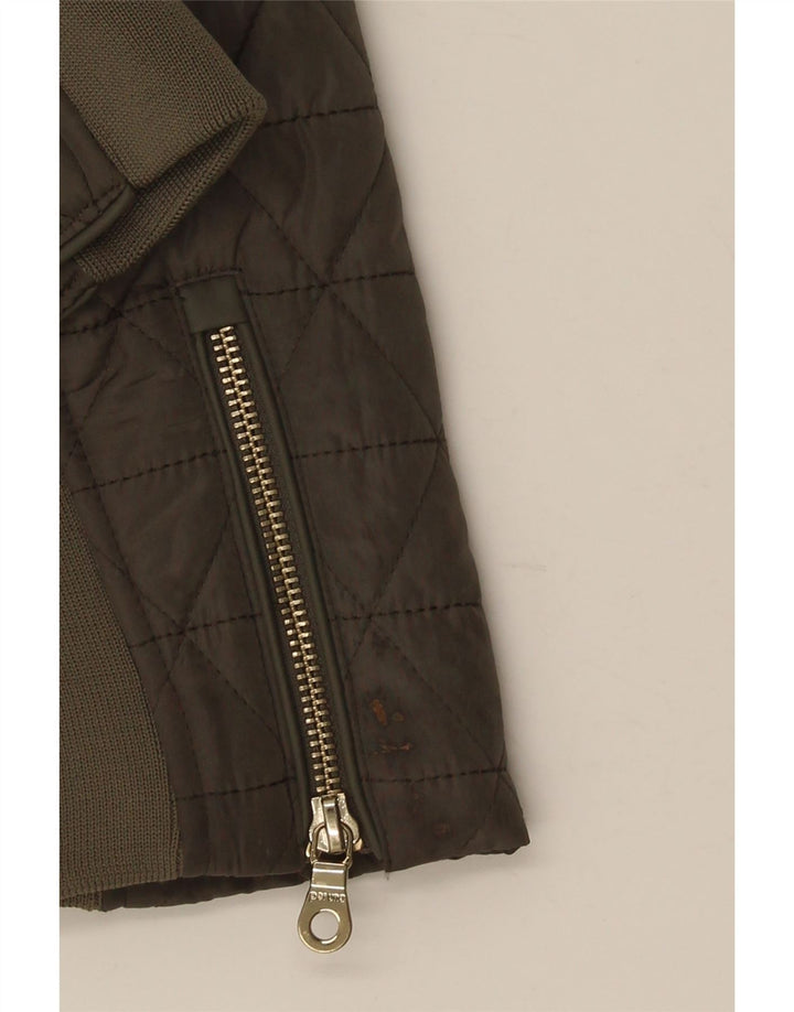 Marks & Spencer Quiltet jakke til kvinder UK 14 Stor Khaki Polyester