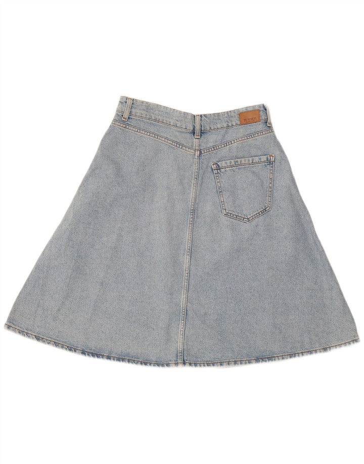 Zara Dame Denim Nederdel Medium W28 Blå