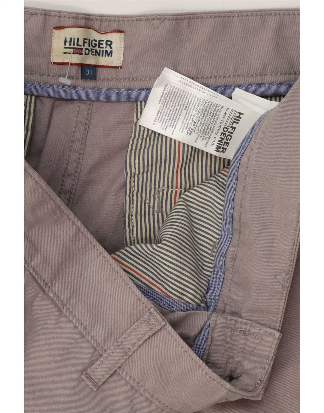 Tommy Hilfiger Herre Chino Shorts W31 Medium Grå Bomuld