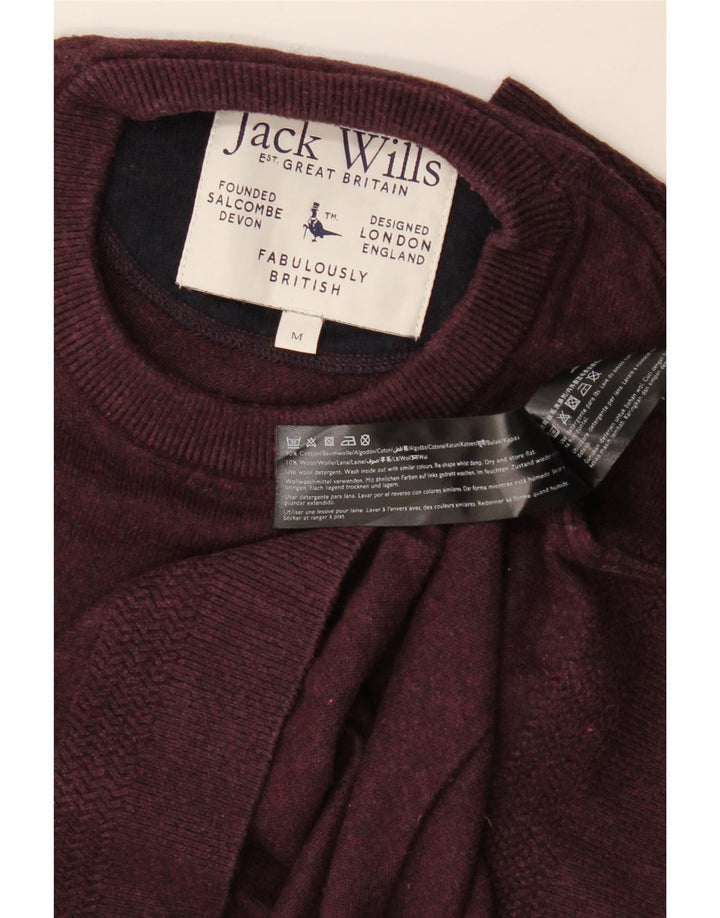 Jack Wills Herre Crew Neck Jumper Sweater Medium Bourgogne bomuld