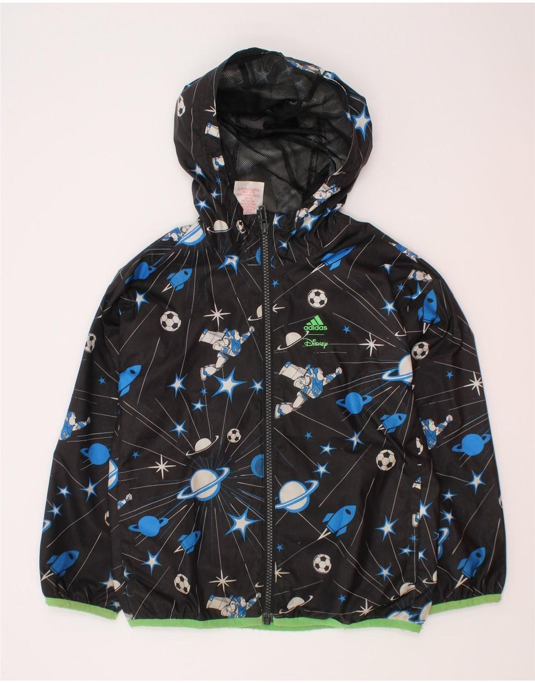 Adidas Regnjakke med hætte til drenge 5-6 år Sort geometrisk polyester