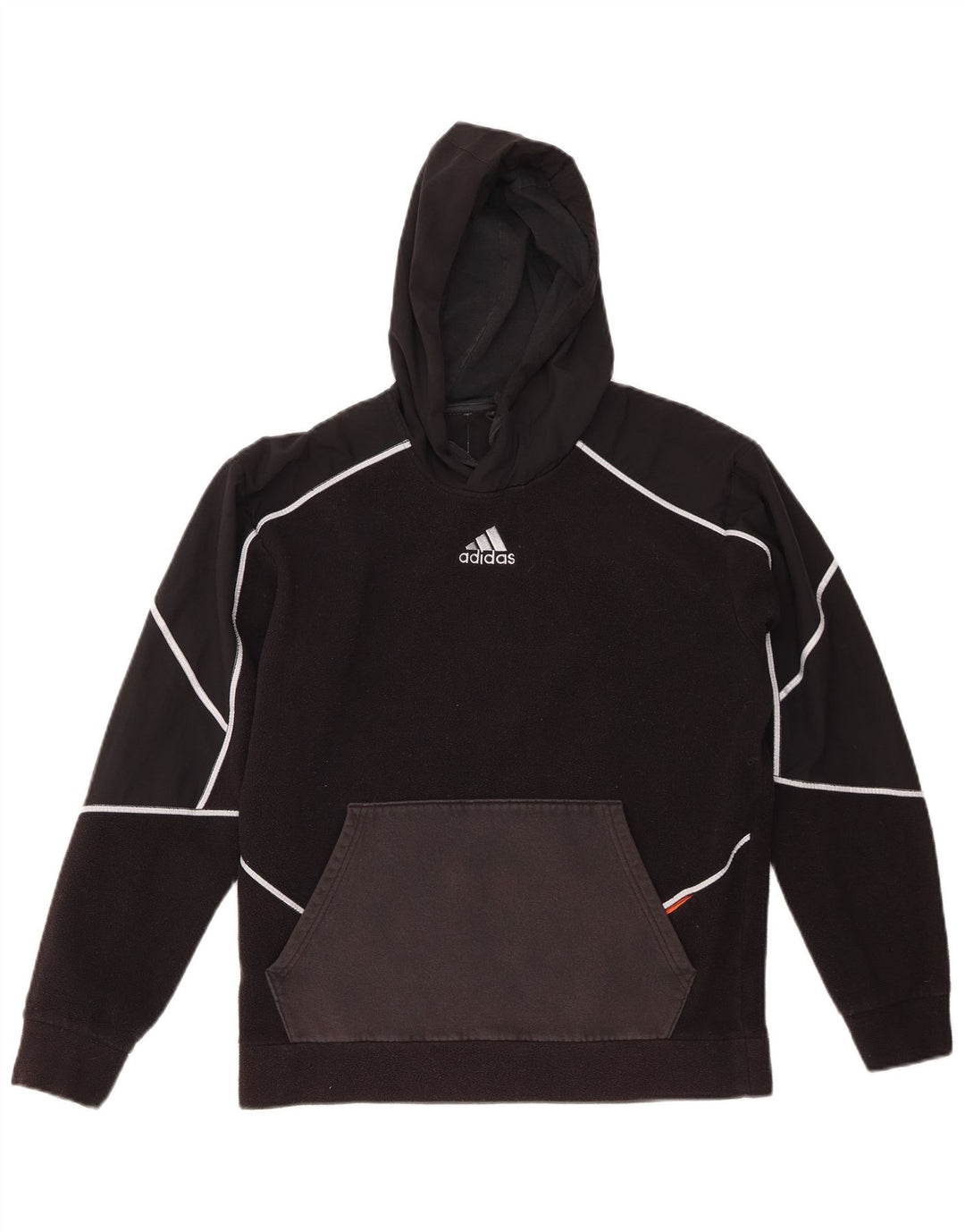 ADIDAS fleecetrøje med hætte til mænd, lille sort polyester