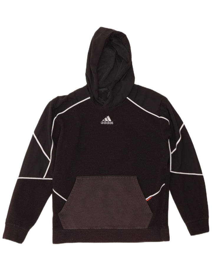 ADIDAS fleecetrøje med hætte til mænd, lille sort polyester
