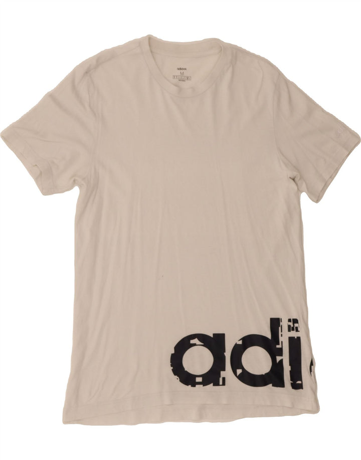 ADIDAS Mens Graphic T-Shirt Top Medium White Cotton Vintage Adidas and Second-Hand Adidas from Messina Hembry 