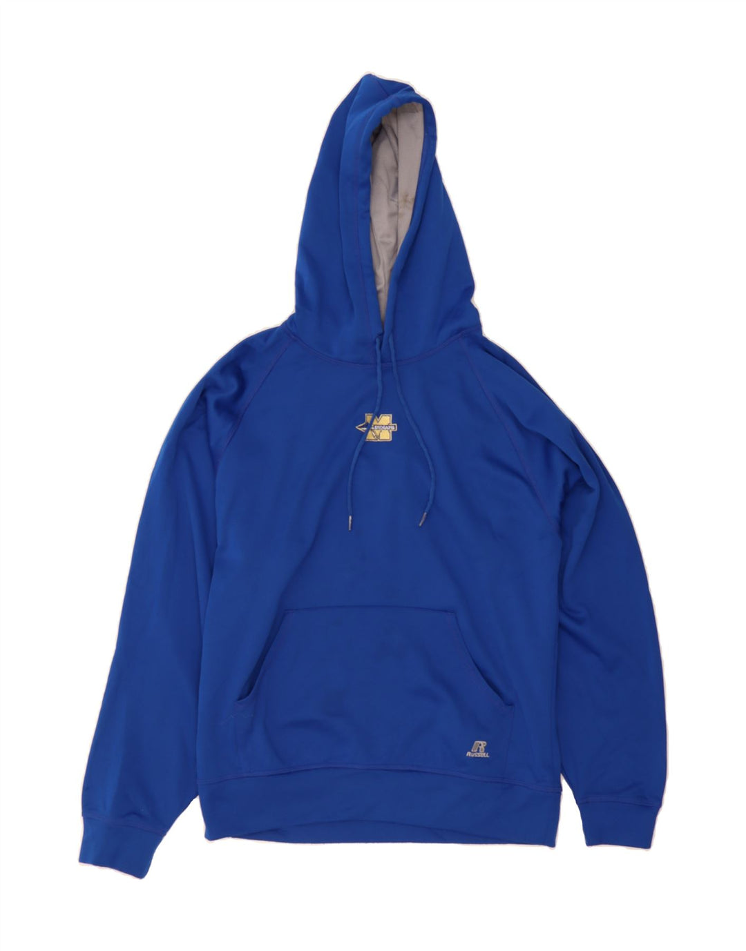 RUSSELL ATHLETIC Mens Dri-Power Hoodie Jumper Medium Blue Vintage Russell Athletic and Second-Hand Russell Athletic from Messina Hembry 