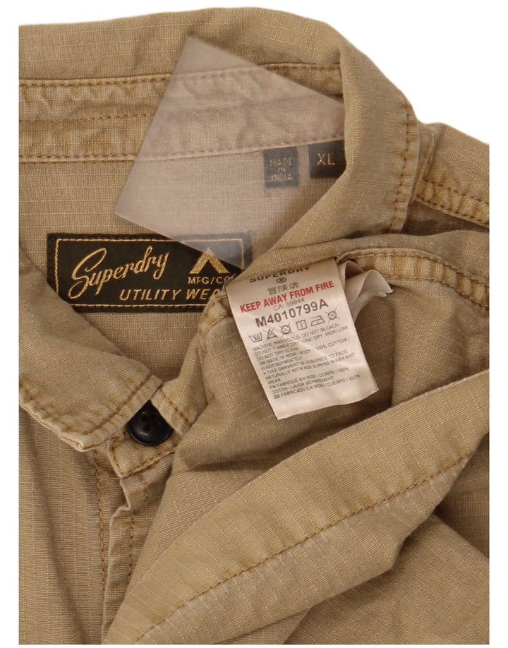 Superdry herreskjorte XL beige bomuld