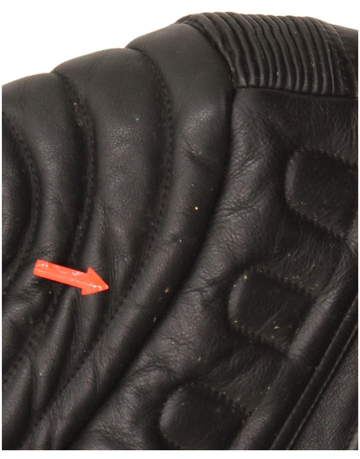 Vintage Herre Motorcykel Læder Biker Jacket UK 36 Lille Sort Læder