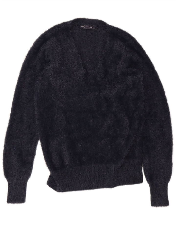 Marks & Spencer Dame V-hals sweater UK 14 Medium Navy Blue