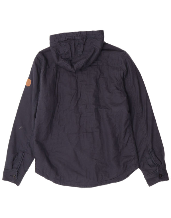 Rip Curl Herre Hooded Utility Jacket UK 38 Medium Navy Blue Cotton