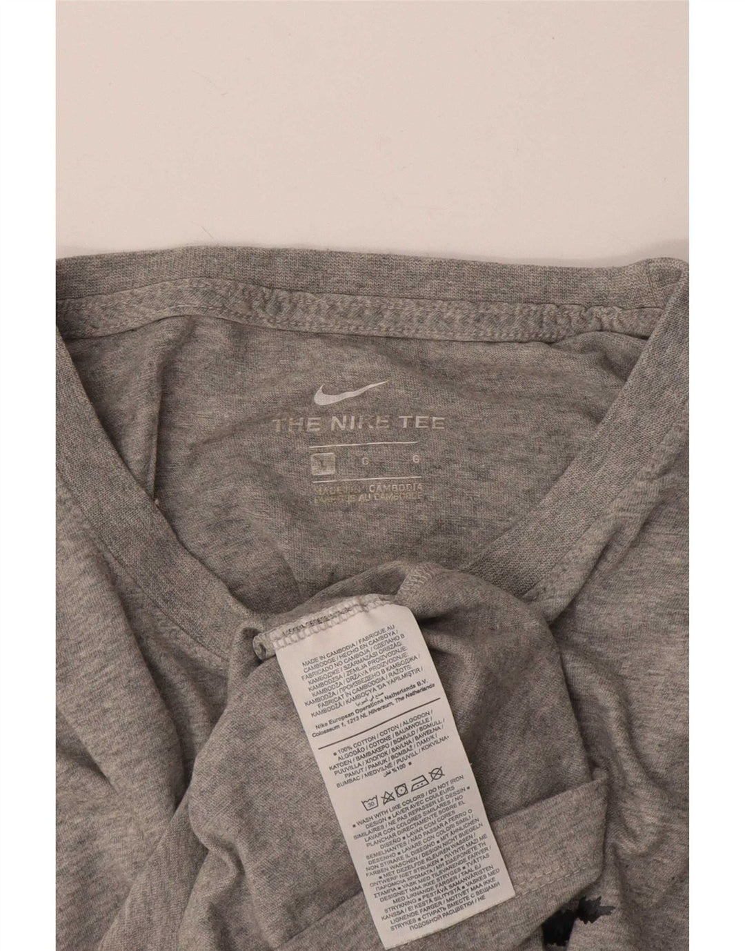 Nike grafisk T-shirt top til mænd, stor grå bomuld