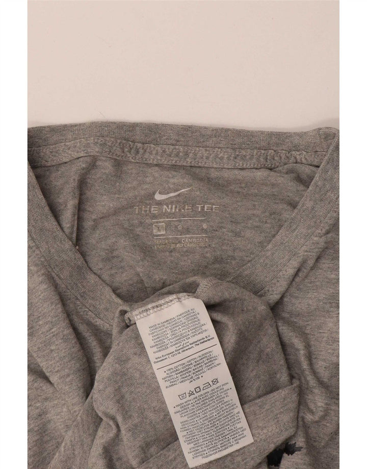 Nike grafisk T-shirt top til mænd, stor grå bomuld