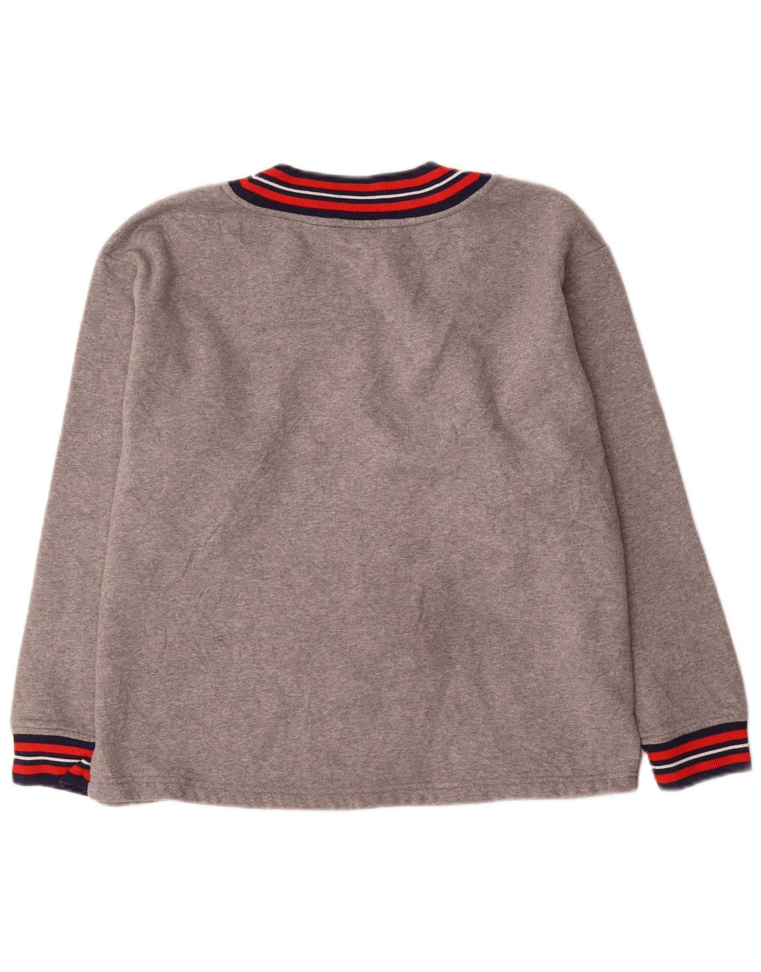 Fila Dame Grafisk Sweatshirt Jumper UK 14 Stor Grå Colourblock