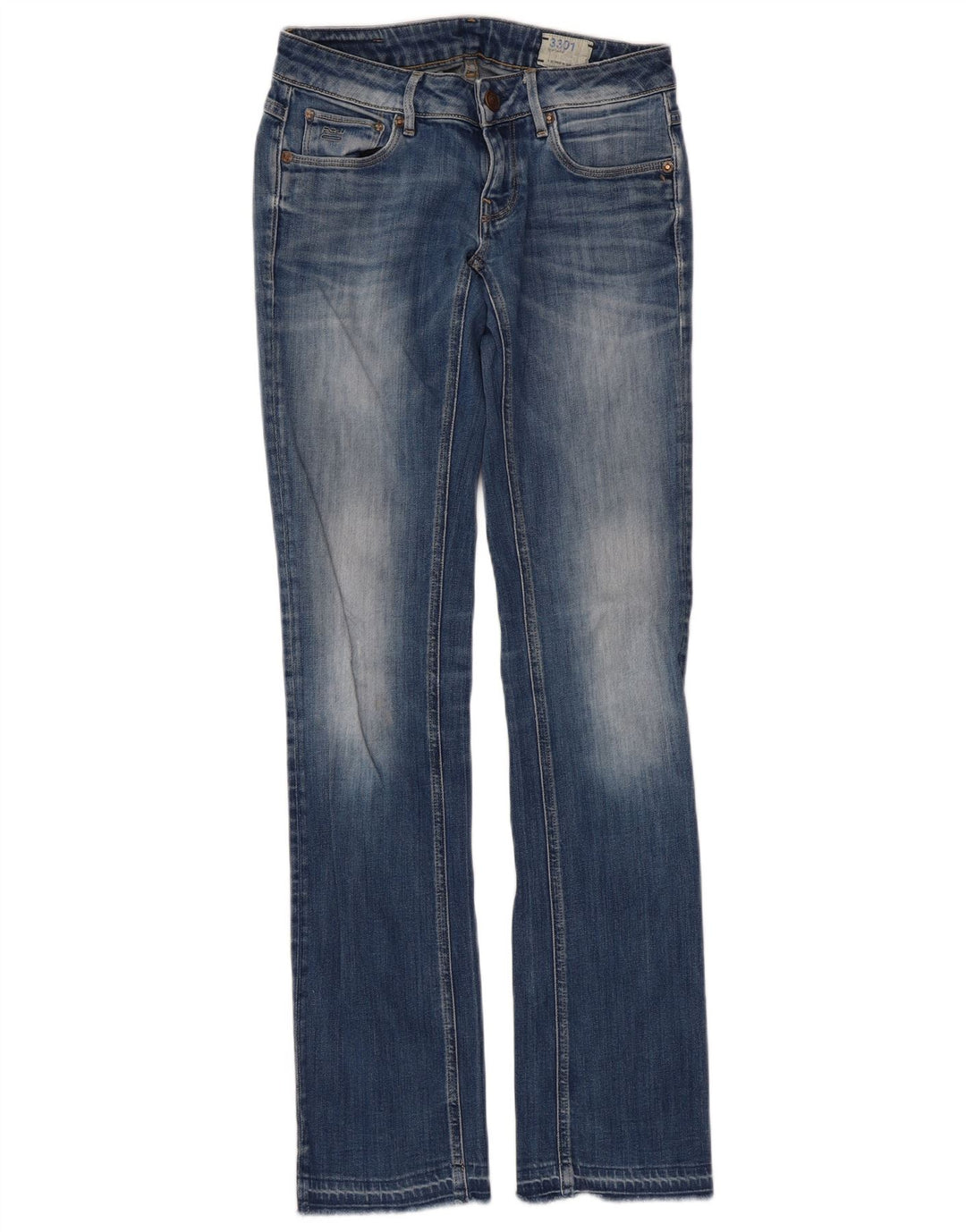 G-Star Dame 3301 Slim Bootcut Jeans W28 L33 Blå
