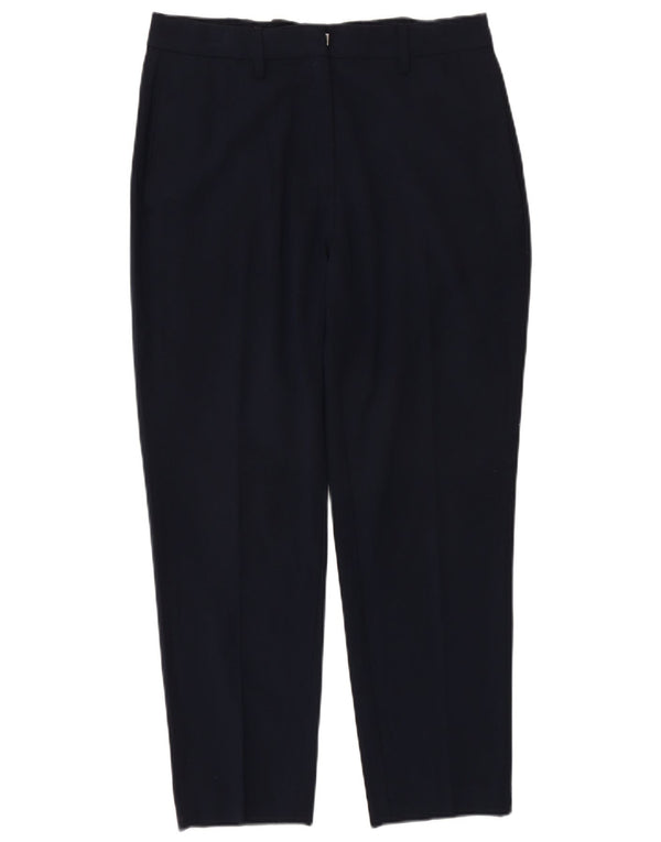 Marks & Spencer Dame Højtaljede Casual Bukser UK 10 Small W28 L28 Navy