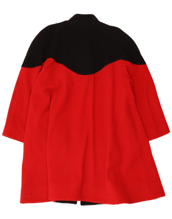 W Les Femmes Dame Oversized Princess Coat UK 10 Small Red Colourblock