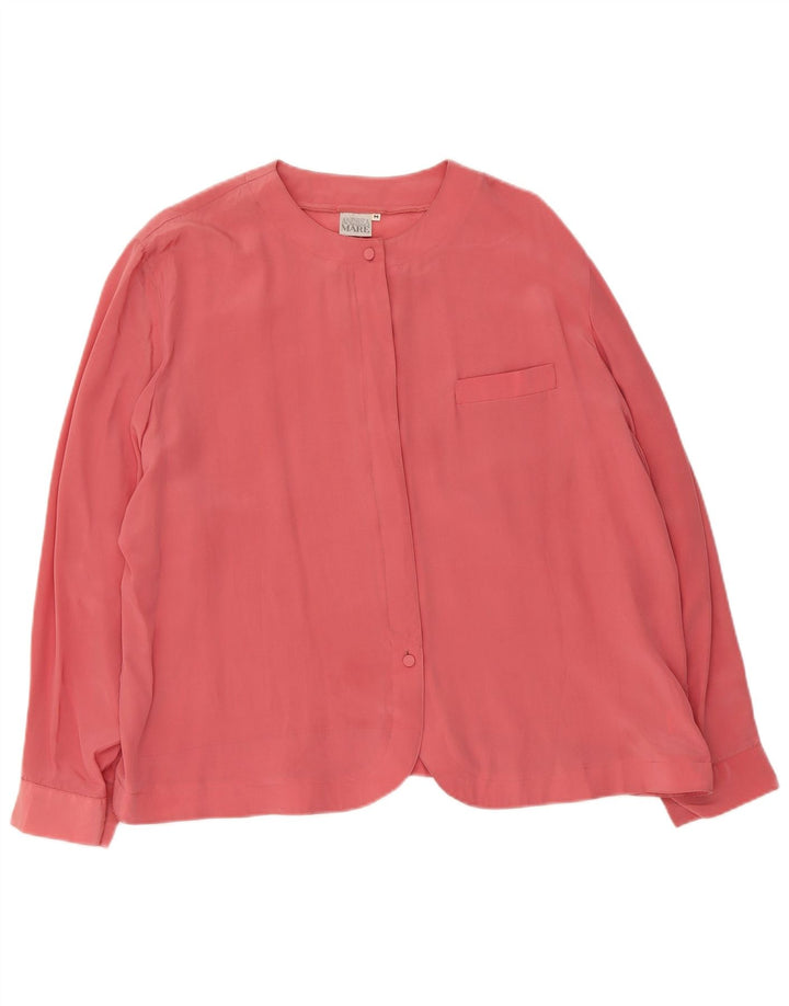 Andrea Mare Dame Oversized skjortebluse UK 14 Medium Pink Silk