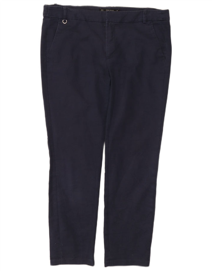 Zara Dame Slim Chino Bukser EU 40 Medium W30 L26 Marineblå