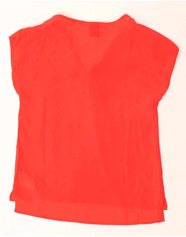 Marina Yachting Dame Oversized Bluse Top UK 6 XS Rød Silke