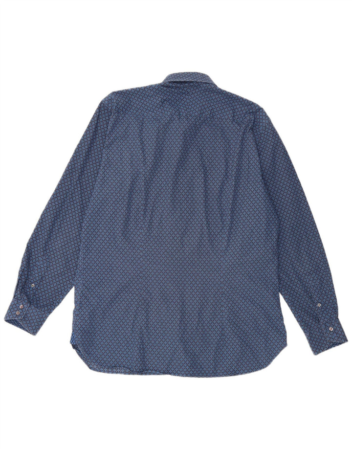 Ted Baker Herreskjorte str. 16 1/2 Large Blue Geometric Cotton