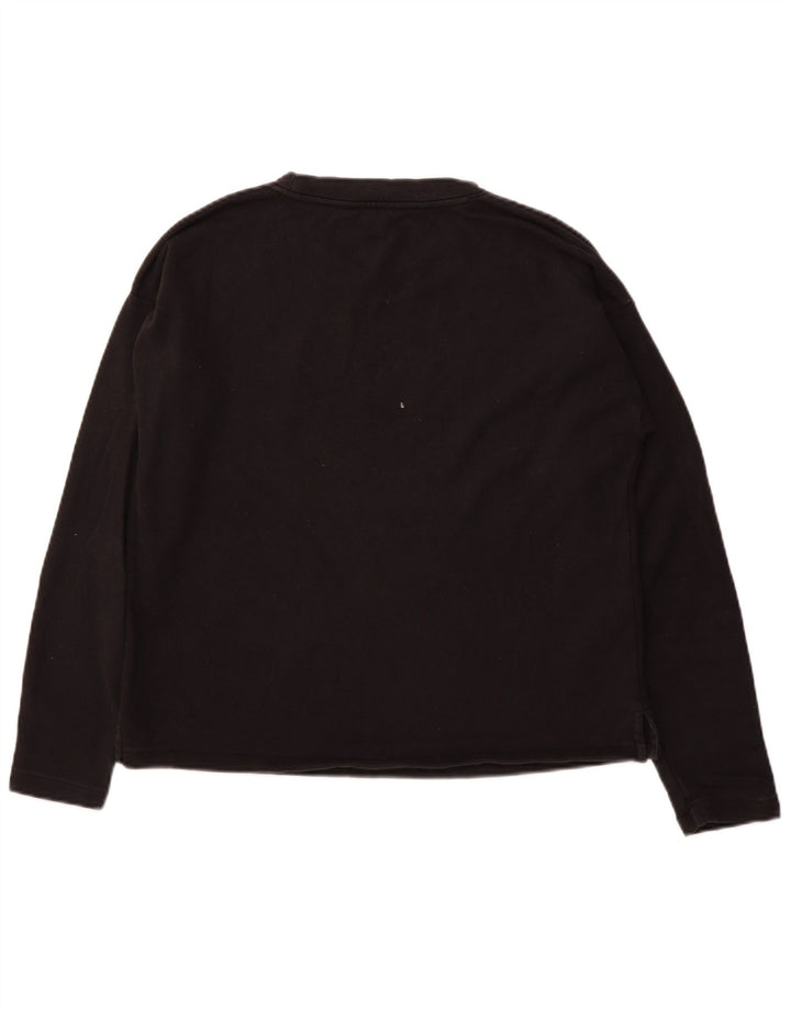 RALPH LAUREN Womens Graphic Oversized Sweatshirt Jumper UK 14 Medium Black