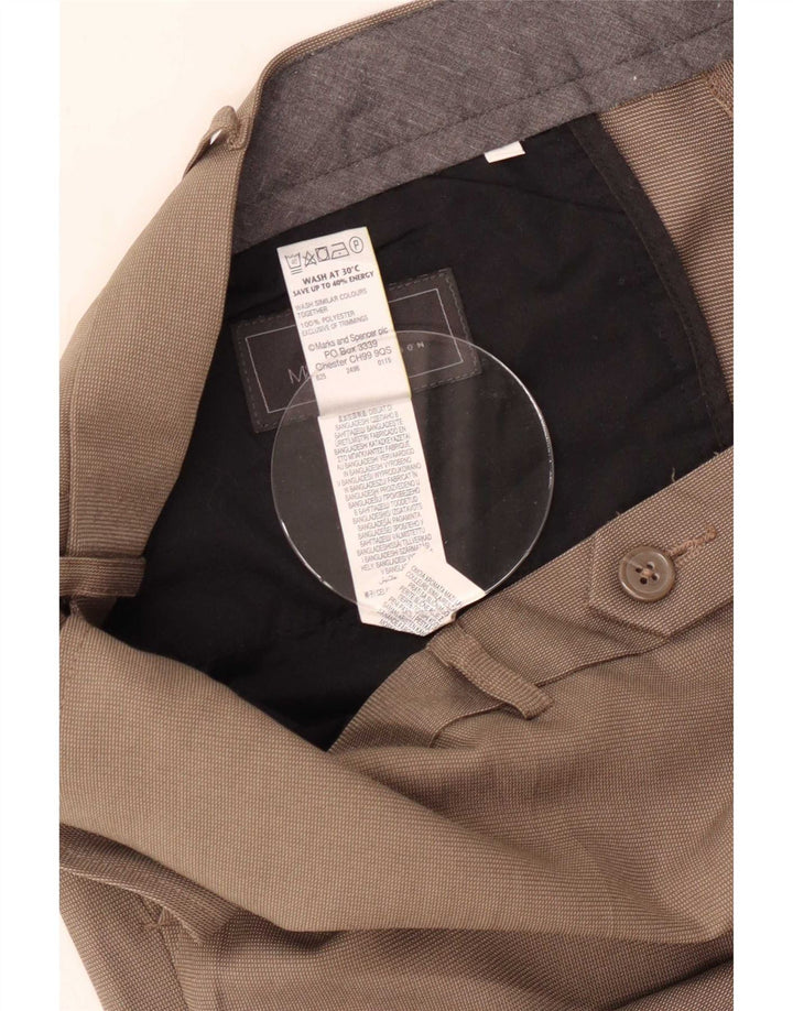 Marks & Spencer Herre Regular Fit Suit Bukser W42 L29 Beige Polyester