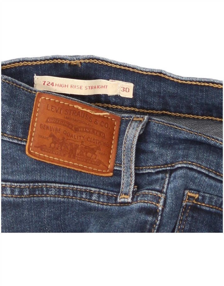 Levi's Womens 724 Højtaljede lige jeans W30 L30 Blå