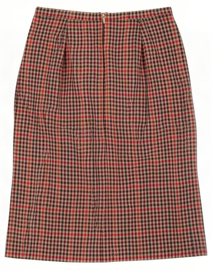 Vintage lige nederdel til kvinder W32 Stor flerfarvet Houndstooth
