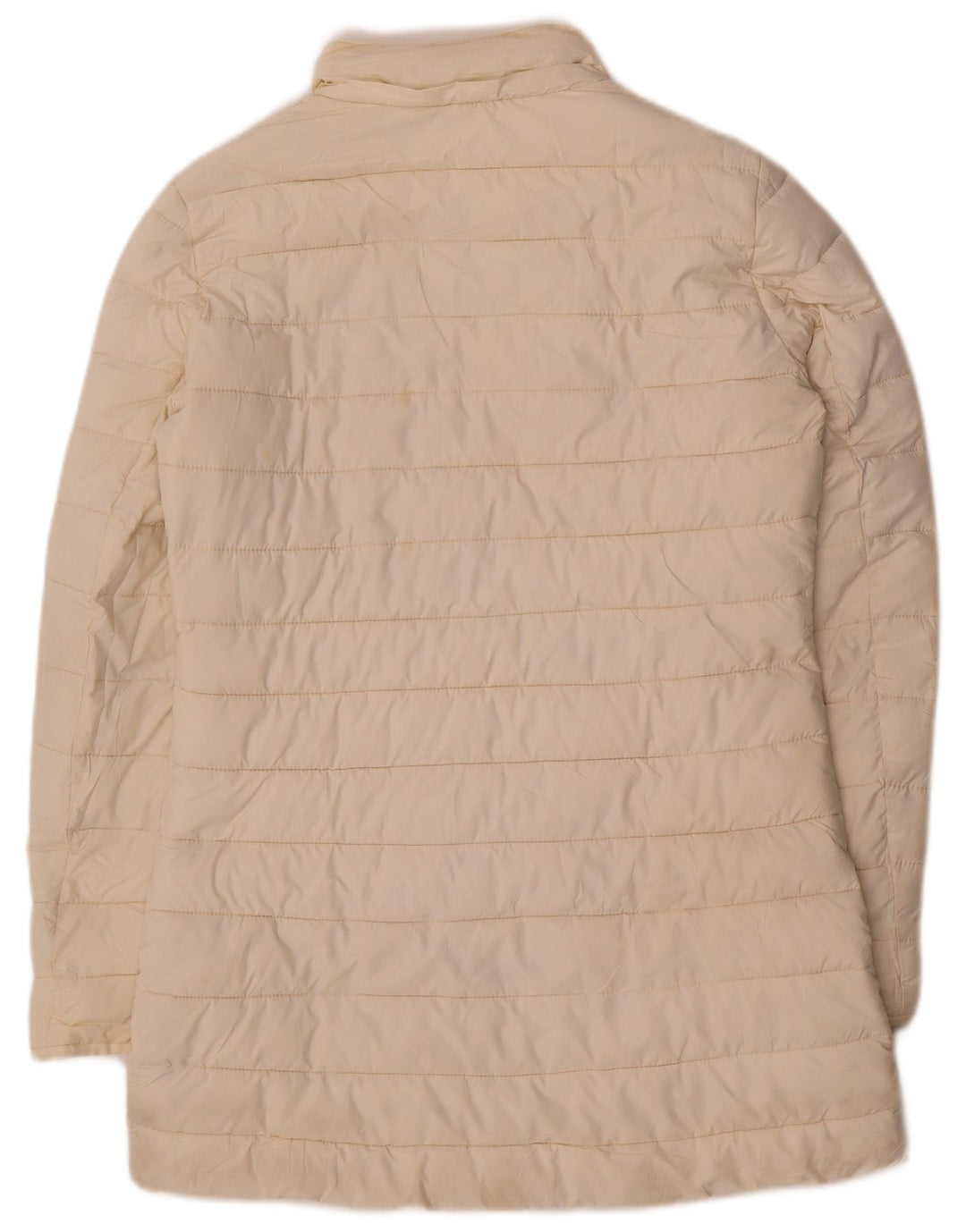 Zara Womens Polstret Frakke UK 10 Small Off White Polyester