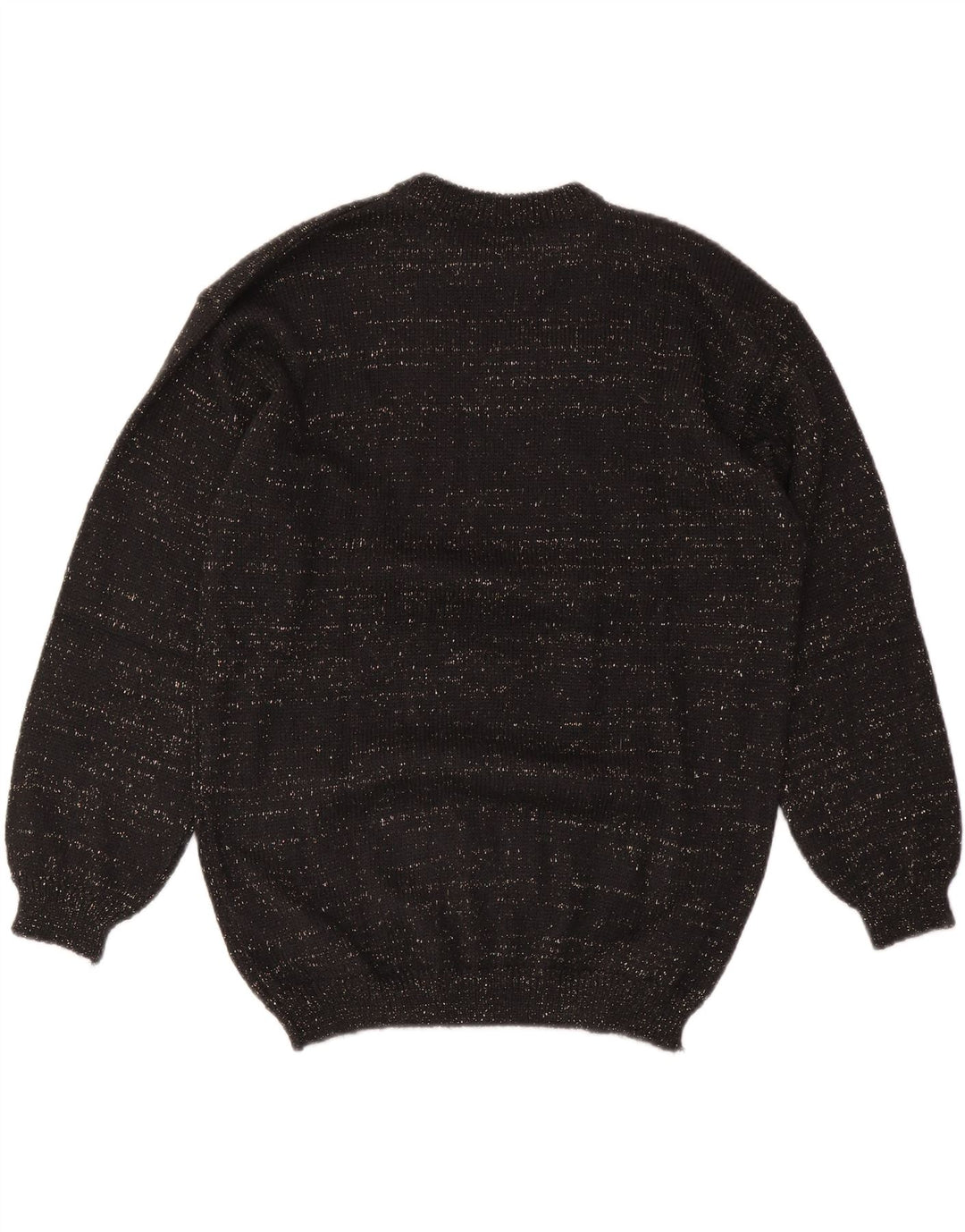 VINTAGE Dame sweater med rund hals DK 14 Medium Black Argyle/Diamond